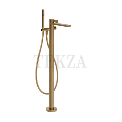 Gessi Inverso RIGATO Смеситель для ванны напольный, внешняя часть 73528-791, Deep Bronze Brushed PVD