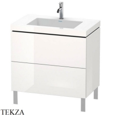 Duravit L-Cube Тумба напольная с умывальником Vero Air LC6937O2222, белый глянец