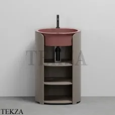 CIELO I Catini Tiberino Тумба отдельностоящая CAMTL, с 3-мя полками, слив в стену, Arenaria-Corallo