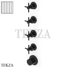 Zucchetti Helm Vertical Термостат для душа на 4 потока, внешняя часть ZHM804.XP81G2, brushed total black PVD