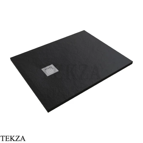 Flaminia CM3 Stone поддон душевой керамический 80×100×3 см, чёрный Nero матовый