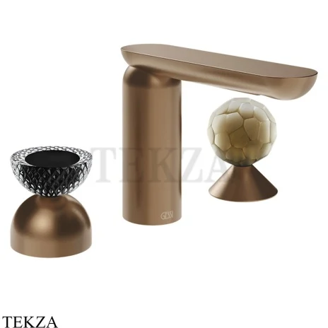 Gessi Perle Смеситель для раковины на 3 отв., без гарнитура 74748-708, медь Brushed