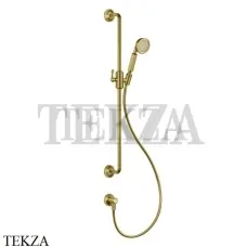 Gessi VENTI20 Штанга в комплекте с душевой лейкой, шланг, вывод 65142-716, Gold Br. PVD
