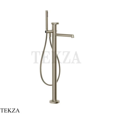 Gessi ANELLO Смеситель для ванны напольный, с гарнитуром 63328-149, Finox Brushed Nickel