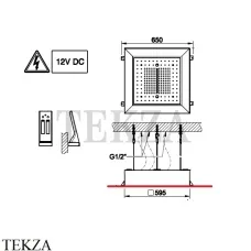 Gessi AFILO Встраиваемая душевая система, 4 функции хромотерапия 57509-279, скрытая часть