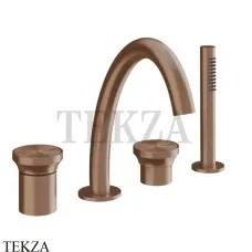 Gessi Origini MATERIC Смеситель для ванны с изливом и гарнитуром 66037-708, Copper Brushed