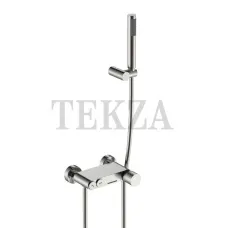 Boheme Stick Смеситель для ванны с изливом и гарнитуром Stick 123-NB Nikel Brush с ручкой DIAMOND