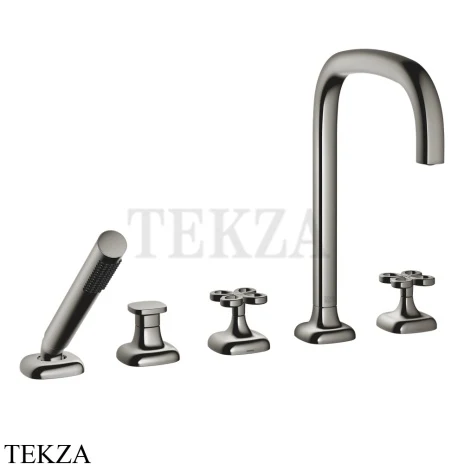 Dornbracht COYA Смеситель для ванны на 5 отверстий с гарнитуром 27522424-19, Dark Chrome