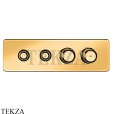 Gessi VENTI20 Термостатический смеситель на 2 потока с кнопками, внешняя часть 65222-246, Gold PVD