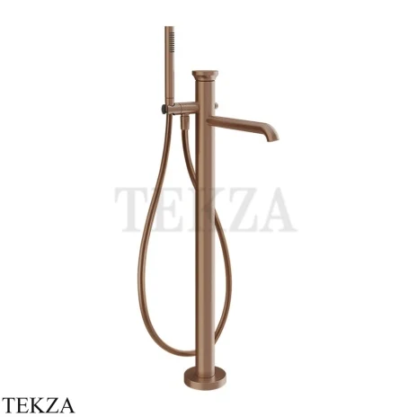 Gessi Origini MATERIC Смеситель для ванны напольный с гарнитуром 66028-708, Copper Brushed