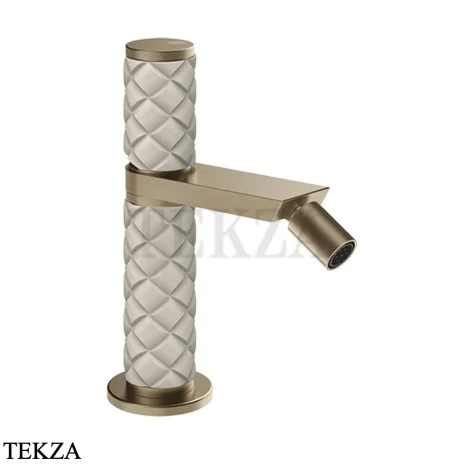 Gessi Pelle Tresse Смеситель для биде, с донным клапаном Stop&Go, 78267-432, Crème/ Finox Br. Nickel