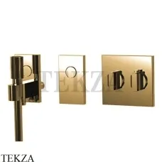 FIMA Carlo Frattini Switch Термостат для душа с лейкой на 2 потока, внешняя часть, Brushed gold FIMA Carlo Frattini Switch Термостат для душа с лейкой на 2 потока, внешняя часть, Brushed gold