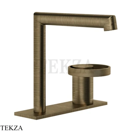 Gessi ANELLO Смеситель для раковины на планке, без донного клапана 63315-713, Antique Brass