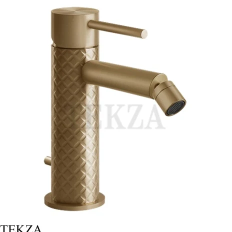 Gessi 316 INTRECCIO Смеситель для биде, с донным клапаном 54107-726, Warm Steel Brushed PVD