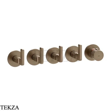 Gessi INCISO SHOWER Термостатический смеситель, 4 потока, внешняя часть 58338-761, Coffee Bronze Br. PVD