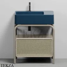 CIELO MARCEL Консоль напольная с ящиком Tinto naturale, раковина Oltremare