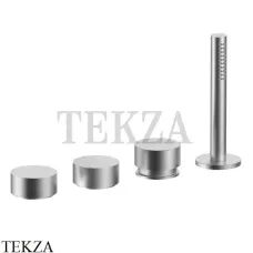 Fantini AF/21 Смеситель на борт ванны, традиционный, с гарнитуром 2793A267, матовая сталь