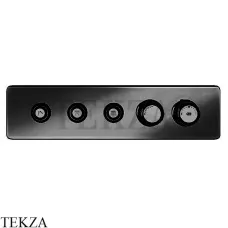 Gessi VENTI20 Термостатический смеситель на 3 потока с кнопками, внешняя часть 65224-299, Black XL