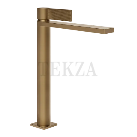 Gessi Inverso RIGATO Смеситель для раковины высокий, без гарнитура 73504-791, Deep Bronze Brushed PVD