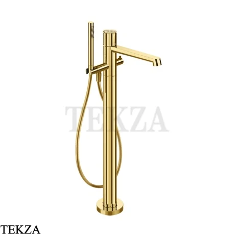 Gessi Ludovica Смеситель для ванны напольный, с гарнитуром 76228-246, золото глянец
