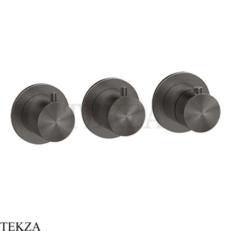 Gessi 316 SHOWER Термостат для душа на 2 выхода, внешняя часть 54334-707, Black Metal Brushed PVD