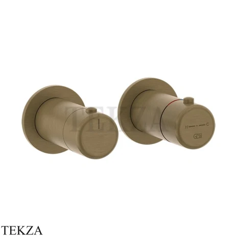 Gessi Goccia Термостат для душа, 3 потока, внешняя часть 33136-713, Antique Brass