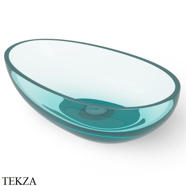 Dea Design Washbasins Раковина настольная 60х36 Glasstech DD9035 600 R8, Lake Water Blue R8