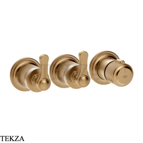 Gessi VENTI20 Термостат для душа, 2 потока, внешняя часть 65334-726, Warm Steel Br. PVD