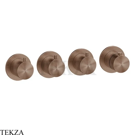 Gessi 316 SHOWER Термостат для душа на 3 выхода, внешняя часть 54336-708, Copper Brushed PVD