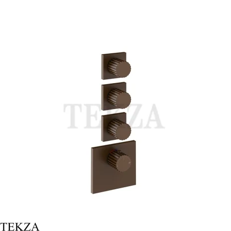Gessi Incastri Термостат для душа 3 потока, внешняя часть 75306-845, бронза Dark Brush