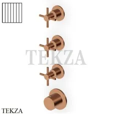 Zucchetti Helm Vertical Термостат для душа на 3 потока, внешняя часть ZHM803.XP91G2, brushed copper PVD