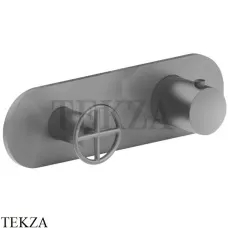 Fantini FONTANE BIANCHE Термостат для душа на 2 потока, внешняя часть 47P5P372B, Matt Gun Metal Fantini FONTANE BIANCHE Термостат для душа на 2 потока, внешняя часть 47P5P372B, Matt Gun Metal