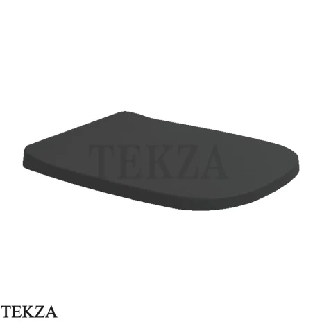 Flaminia Flag сиденье с крышкой для унитаза, микролифт 46,5×37 см, чёрный Carbone матовый