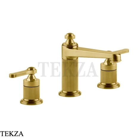 Gessi VENTI20 Смеситель для раковины на 3 отв. средний, без донного клапана 65014-716, Gold Br. PVD