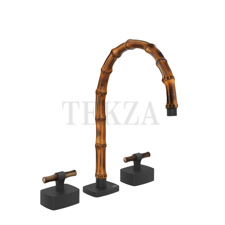 Gessi Jacqueline Смеситель для раковины на 3 отв., без донного клапана 77017-299, черный матовый