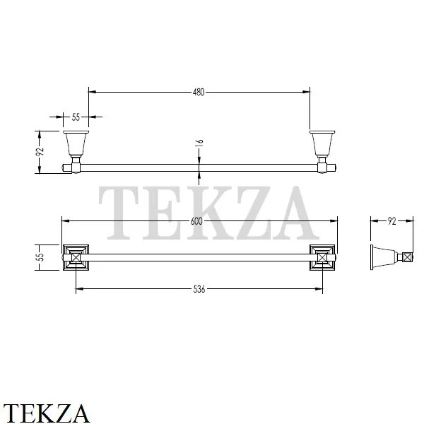 Devon&Devon TIME Полотенцедержатель-штанга TM308CR, хром глянец