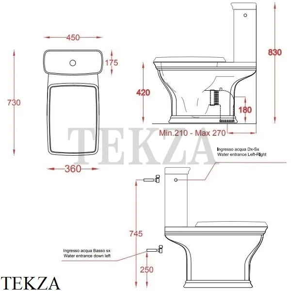 ArtCeram CIVITAS Унитаз напольный моноблок, сидение с микролифтом, белый глянец