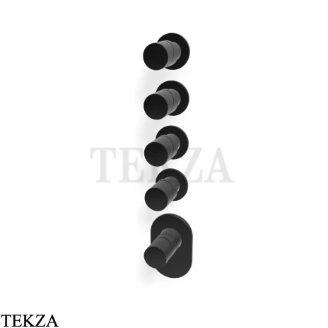 FIMA Carlo Frattini Slide Термостат для душа, 4 потока, внешняя часть F5823X4CS, black хром Brush