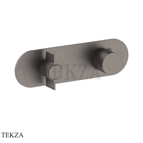 Fantini Flora Термостат для душа, 3 потока, внешняя часть 76P5J973B, Matt Gun Metal PVD