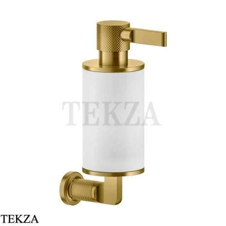Gessi INCISO accessories Дозатор для жидкого мыла или лосьона, белый 58513-716, Gold Brushed PVD