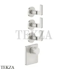 Gessi INCISO WELLNESS Термостат 3 выхода, внешняя часть 58216-149, Finox Brushed Nickel