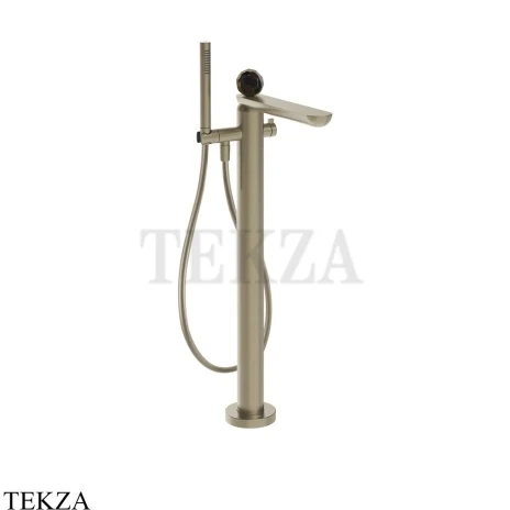 Gessi Perle Смеситель для ванны напольный, внешняя часть 74229-149, нерж. сталь Brush / никель Brushed