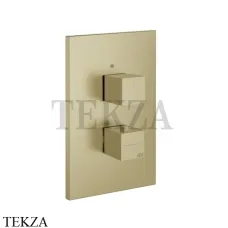 Gessi Rettangolo shower Термостат на 2 выхода, внешняя часть 20184-727, Brushed Brass PVD