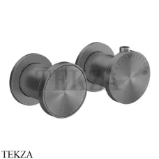 Gessi Origini NATURE Термостат для душа 2 потока, внешняя часть 66134-707, Black Metal Brushed