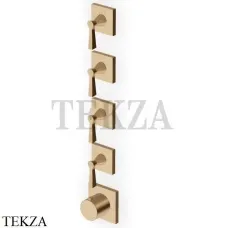 Zucchetti Bellagio Термостат для душа, 4 выхода, внешняя часть ZB2804.P31, brushed british gold PVD