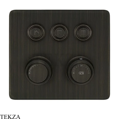 Gessi VENTI20 Термостатический смеситель на 3 потока, внешняя часть 65234-187, Aged Bronze