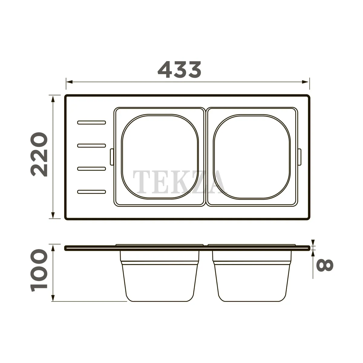 Omoikiri Контейнер DC-02-2 4999075 нержавеющая сталь