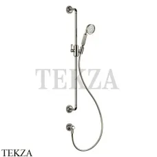 Gessi VENTI20 Штанга в комплекте с душевой лейкой, шланг, вывод 65142-720, Nickel PVD