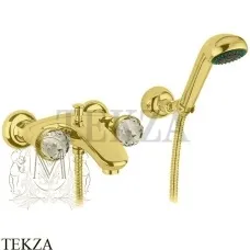 Migliore Axo SWAROVSKI Смеситель для ванны, с душевым гарнитуром 18505, золото глянец