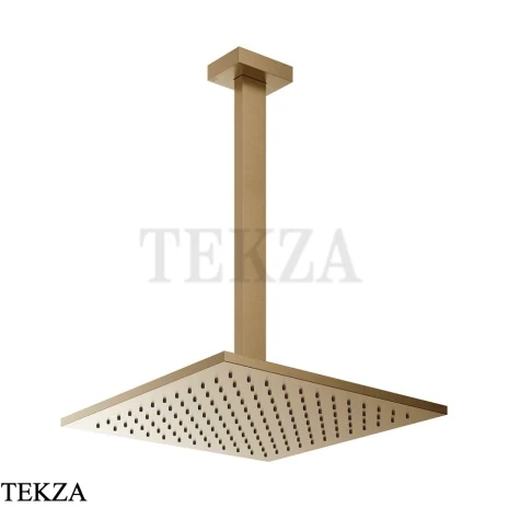Gessi Rettangolo shower Верхний душ с потолочным кронштейном под размер 15199-726, Warm Bronze Br. PVD